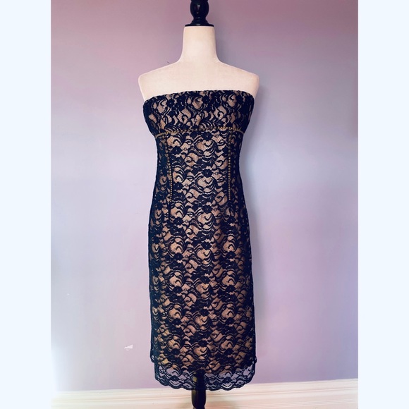 Anthropologie Ruth floral lace silk strapless dress - Picture 4 of 6